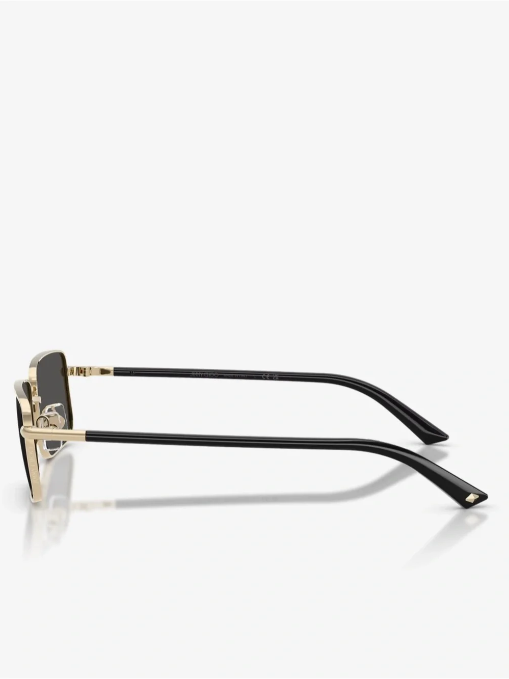 Jimmy Choo Metal Rectangle Sunglasses with Black Temples